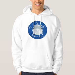 Cute happy kawaii dolphin cartoon hoodie