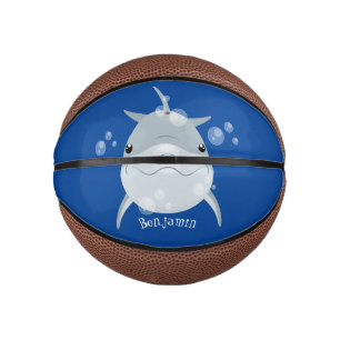 Cute happy kawaii dolphin cartoon mini basketball