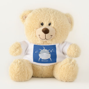 Cute happy kawaii dolphin cartoon teddy bear