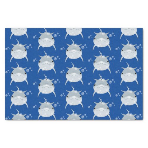 Cute happy kawaii dolphin cartoon tissue paper