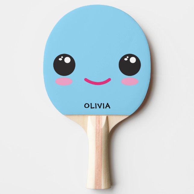 Cute Happy Kawaii Face - Custom Ping Pong Paddle (Front)
