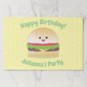Cute happy kawaii hamburger cartoon paper pad