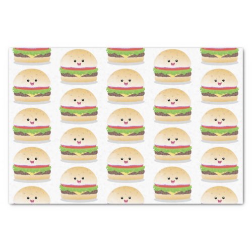 Cute happy kawaii hamburger cartoon tissue paper