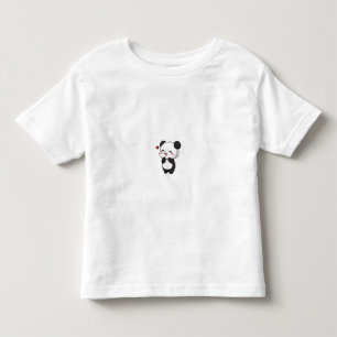 Cute Happy Kawaii Panda Bear with Heart Art Toddler T-shirt