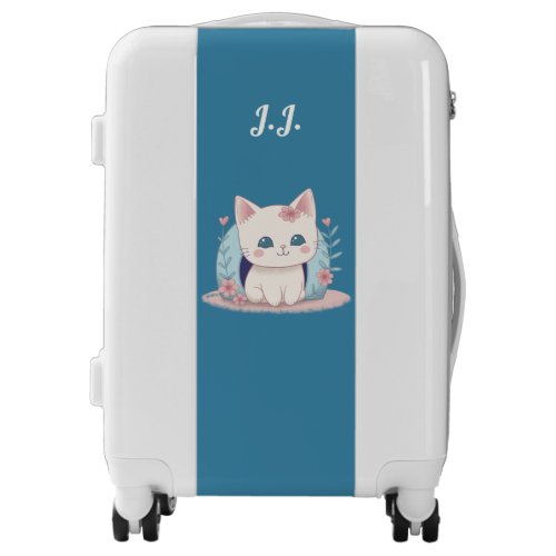 Cute Happy Kitty with a New Home Luggage