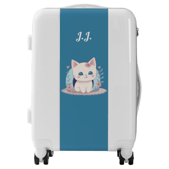 Cute, Happy Kitty with a New Home Luggage (Front)