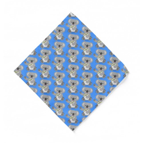 Cute happy koala waving cartoon illustration bandana