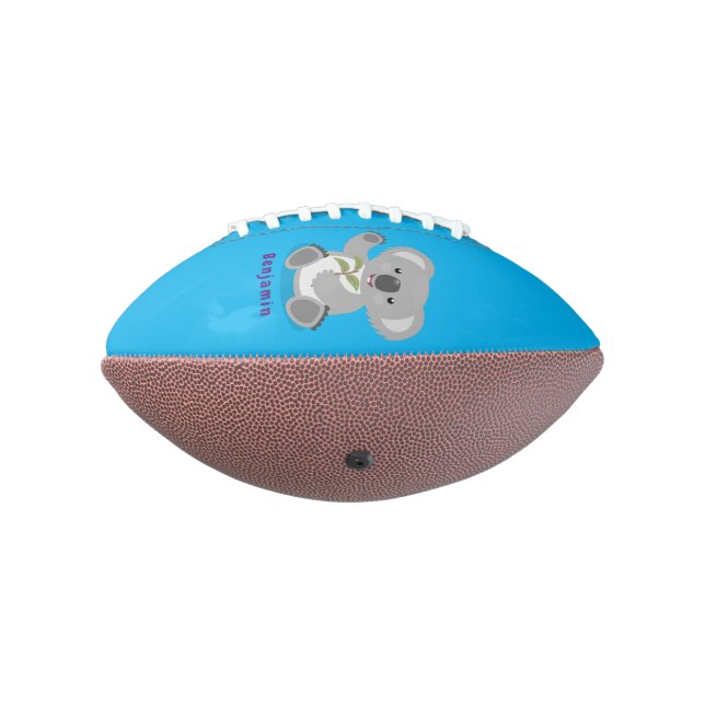 Cute happy koala waving cartoon illustration football (Rotated 270)