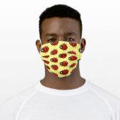 Cute happy lady bug cartoon pattern adult cloth face mask (Worn)