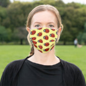 Cute happy lady bug cartoon pattern adult cloth face mask (Outside)
