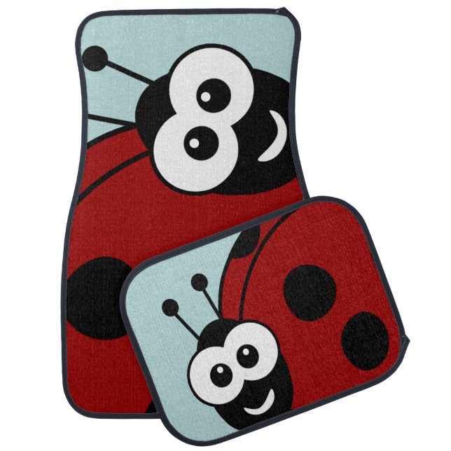 Cute Happy Ladybugs Car Floor Mat (Set)
