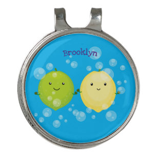 Cute happy lemon lime cartoon illustration golf hat clip