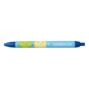 Cute happy lemon lime cartoon illustration pen