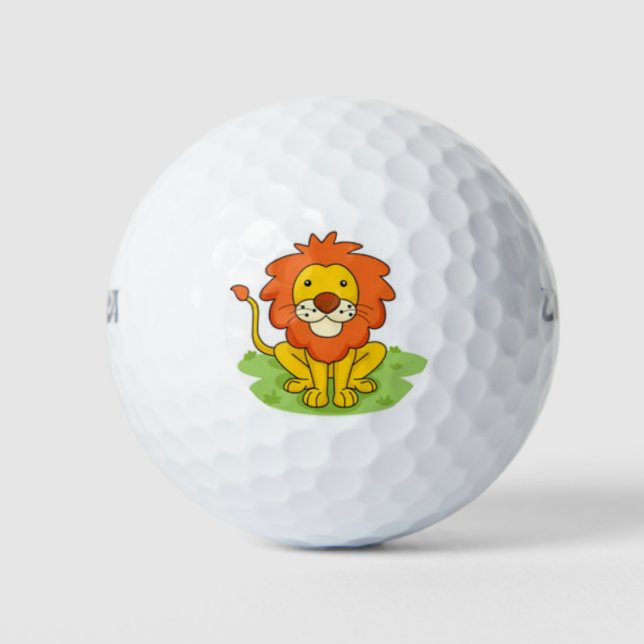 cute happy lion golf ball (Front)