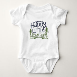 Cute happy little Camper word art  Baby Bodysuit