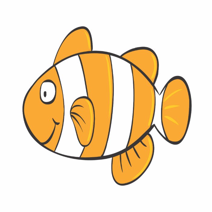 cute happy little clown fish cartoon character cut out