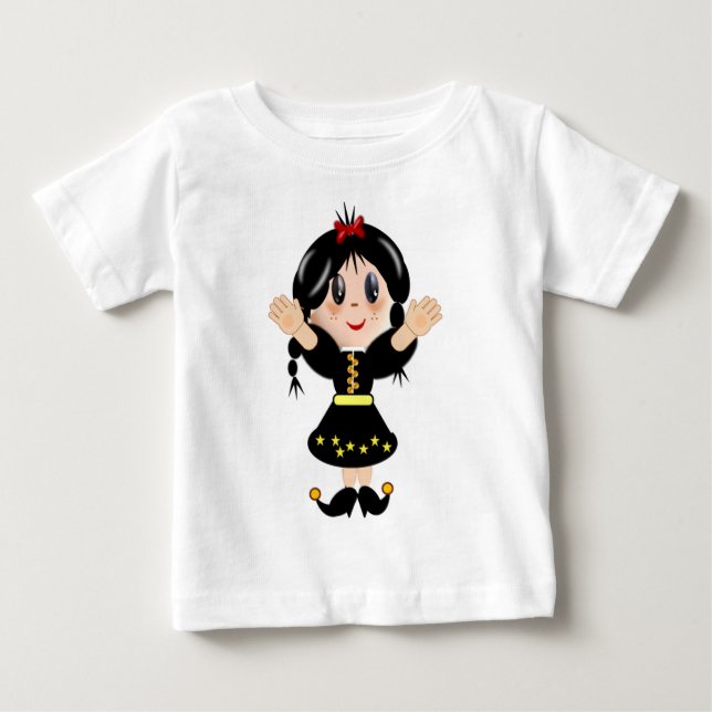 Cute happy little girl cartoon baby T-Shirt (Front)