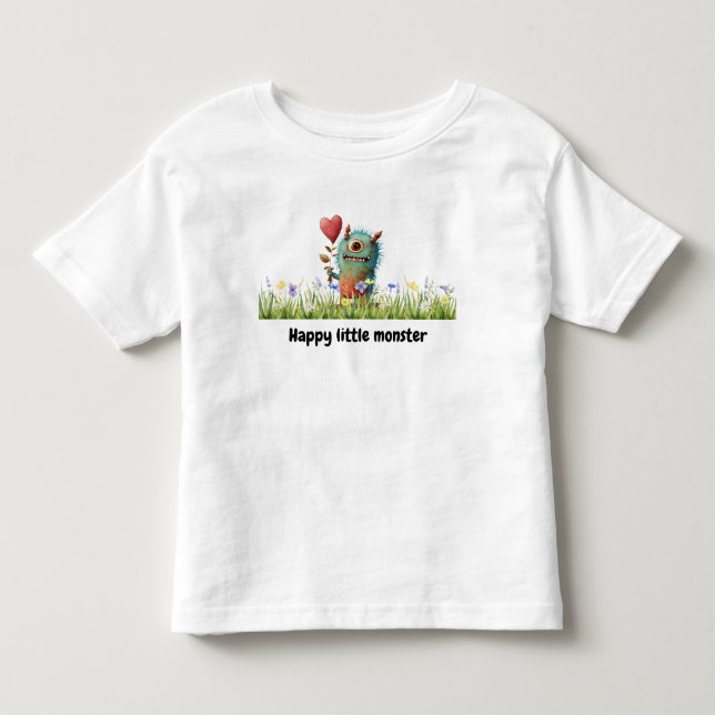 Cute Happy Little Monster Design for Kids Toddler T-shirt (Front)