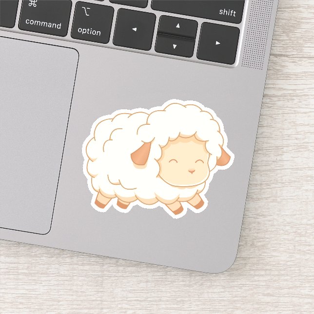 Cute Happy Little Sheep Sticker (Detail)