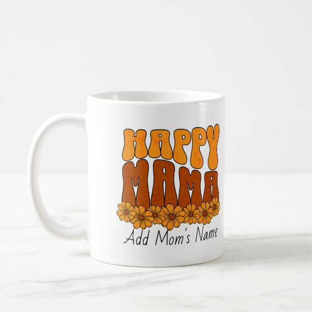 Cute Happy Mama Gold & Browns Coffee Mug (Left)