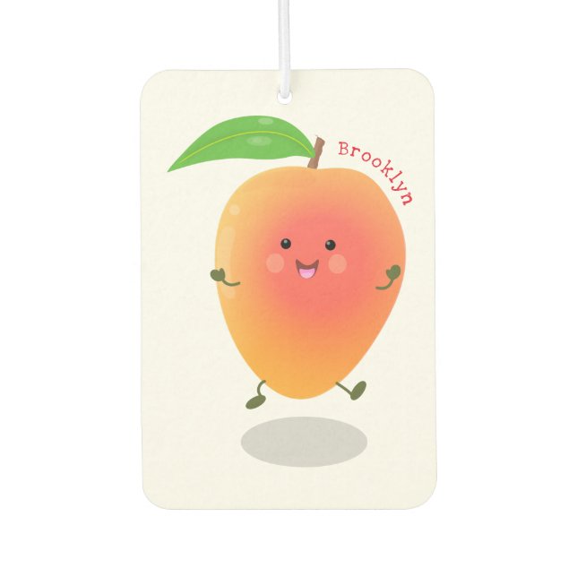 Cute happy mango cartoon illustration  air freshener (Front)