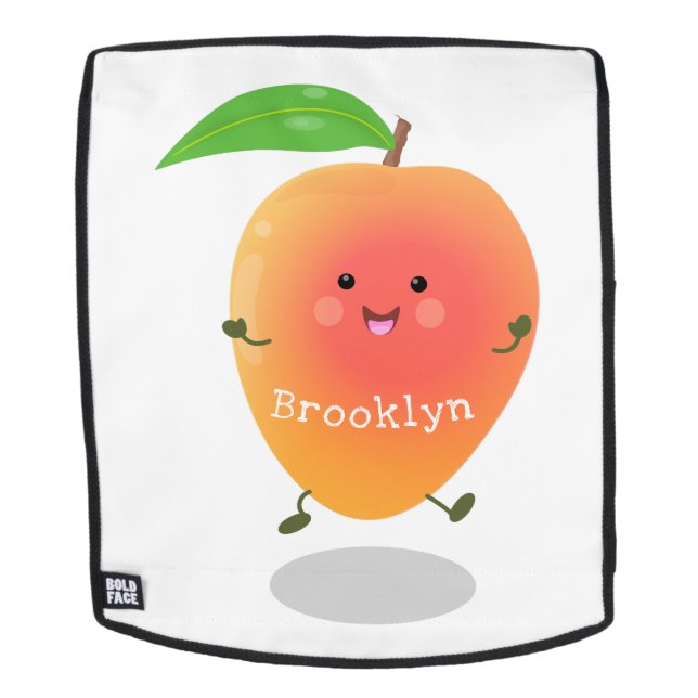 Cute happy mango cartoon illustration backpack (Removable Face)