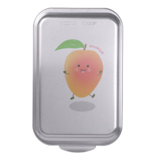 Cute happy mango cartoon illustration cake pan