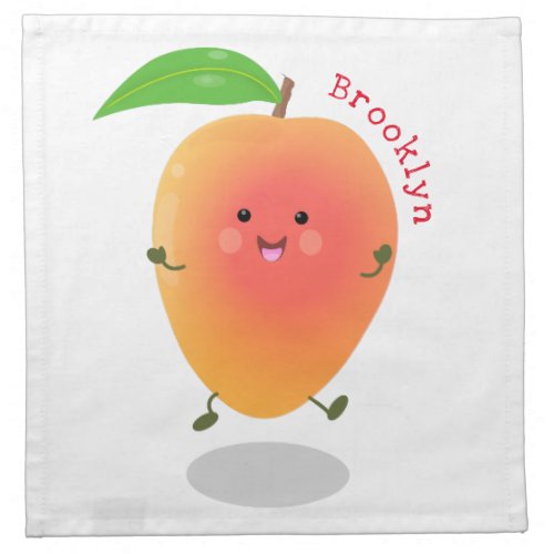 Cute happy mango cartoon illustration cloth napkin