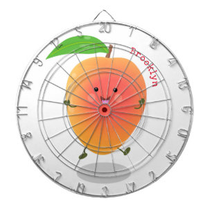 Cute happy mango cartoon illustration dart board