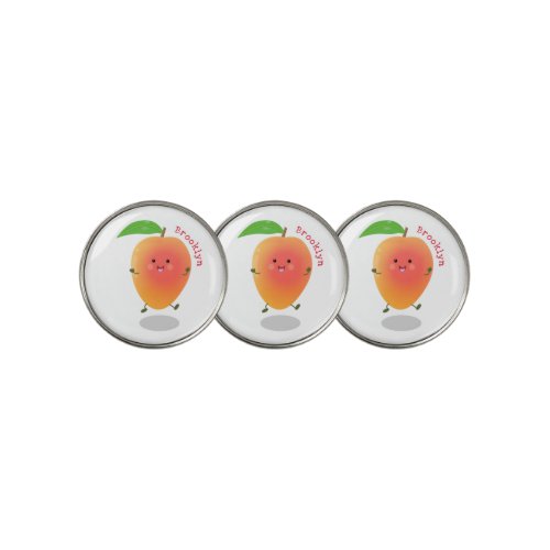 Cute happy mango cartoon illustration golf ball marker