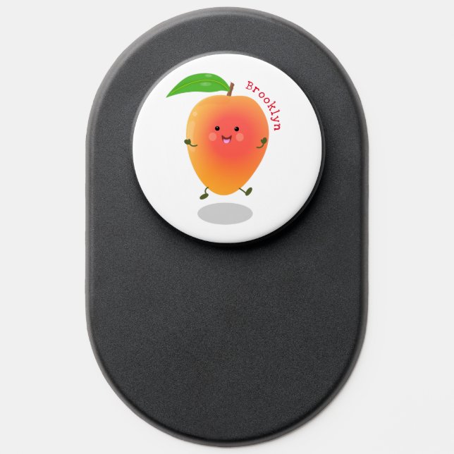 Cute happy mango cartoon illustration PopSocket (Popsocket)
