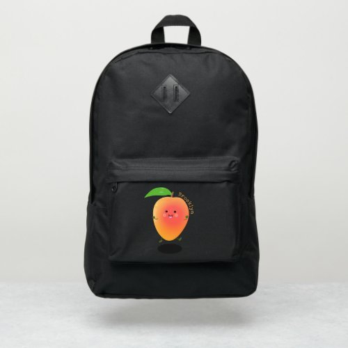 Cute happy mango cartoon illustration port authority backpack