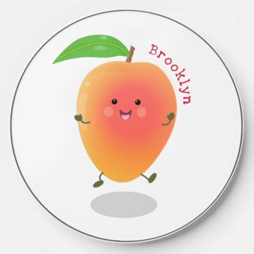 Cute happy mango cartoon illustration wireless charger 