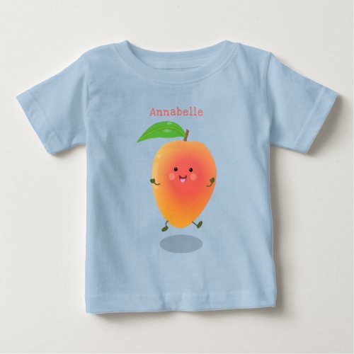 Cute happy mango yellow cartoon illustration baby T_Shirt