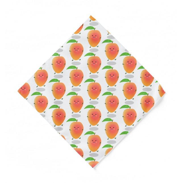 Cute happy mango yellow cartoon illustration  bandana (Front)