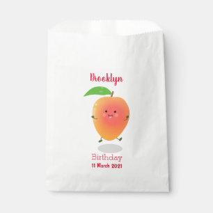 Cute happy mango yellow cartoon illustration favor bag