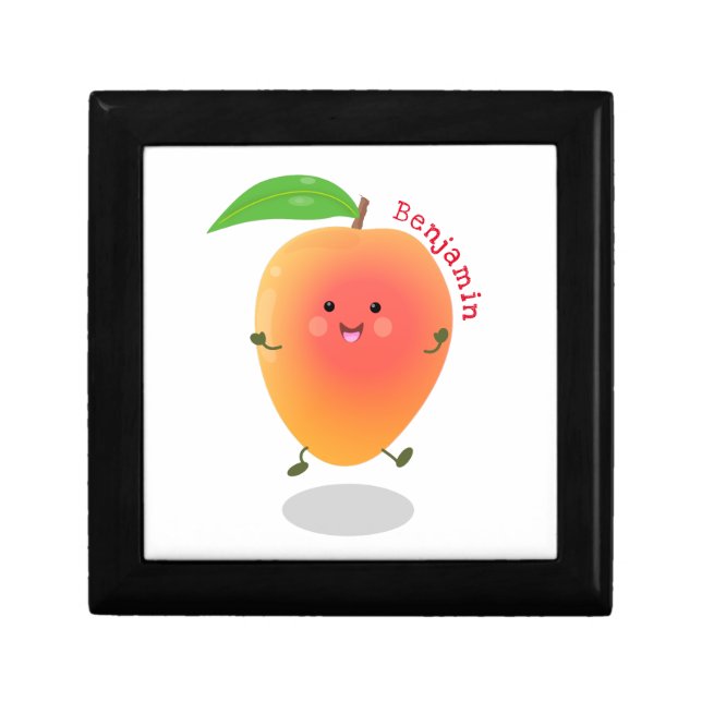 Cute happy mango yellow cartoon illustration gift box (Front)