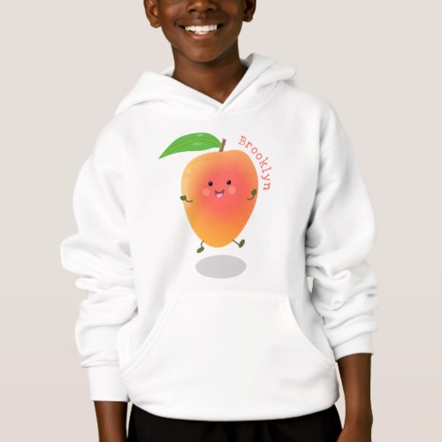 Cute happy mango yellow cartoon illustration hoodie