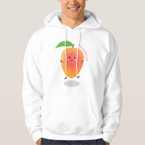 Cute happy mango yellow cartoon illustration hoodie