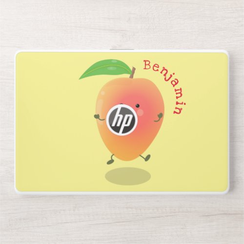 Cute happy mango yellow cartoon illustration HP laptop skin