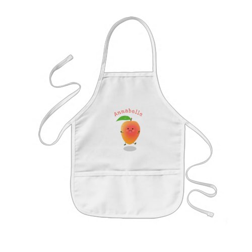 Cute happy mango yellow cartoon illustration kids apron