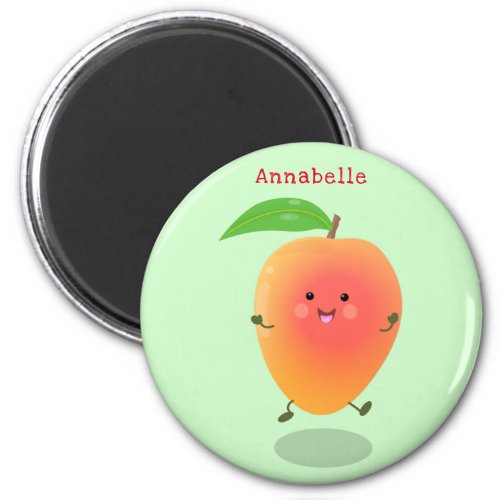 Cute happy mango yellow cartoon illustration magnet