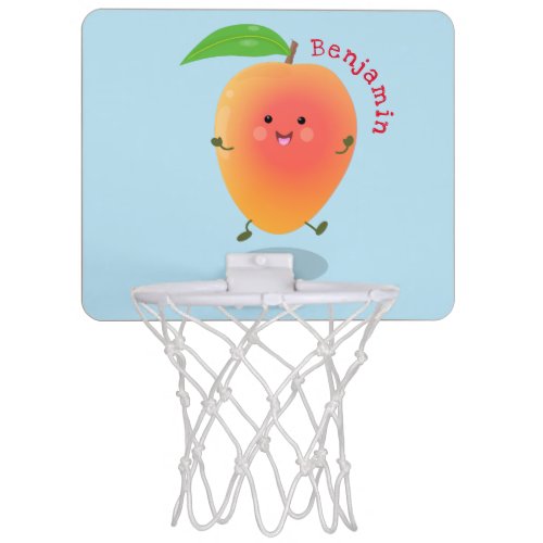 Cute happy mango yellow cartoon illustration mini basketball hoop