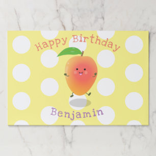 Cute happy mango yellow cartoon illustration paper pad