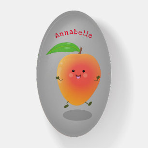 Cute happy mango yellow cartoon illustration paperweight