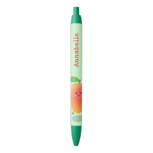 Cute happy mango yellow cartoon illustration pen