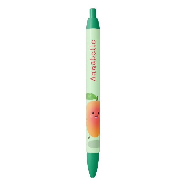 Cute happy mango yellow cartoon illustration pen (Front Vertical)