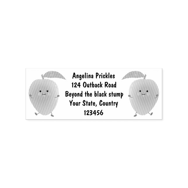Cute happy mango yellow cartoon illustration rubber stamp (Imprint)