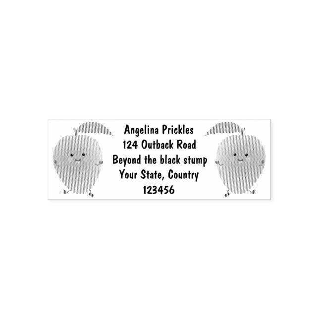 Cute happy mango yellow cartoon illustration self-inking stamp (Design)