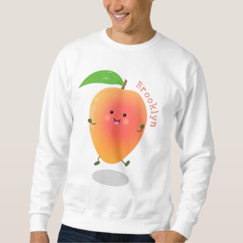 Cute happy mango yellow cartoon illustration sweatshirt